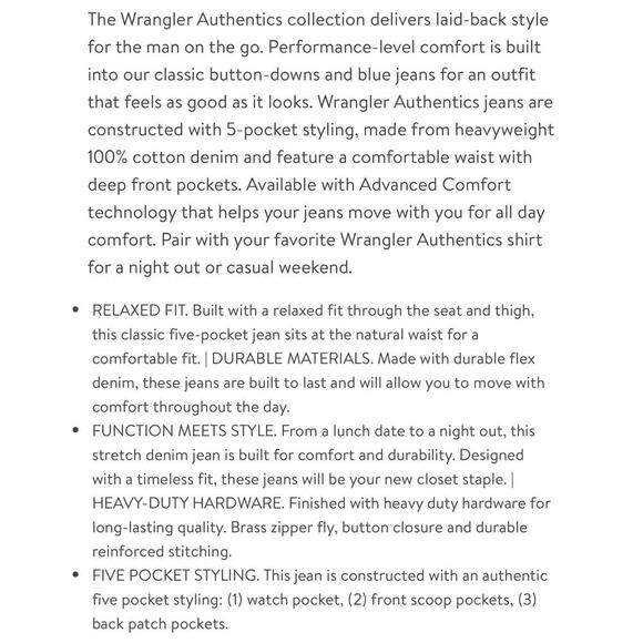 Wrangler Blue Denim Jeans Relaxed Fit Straight Light Stonewash Flex Mens 42x34 - Picture 14 of 16